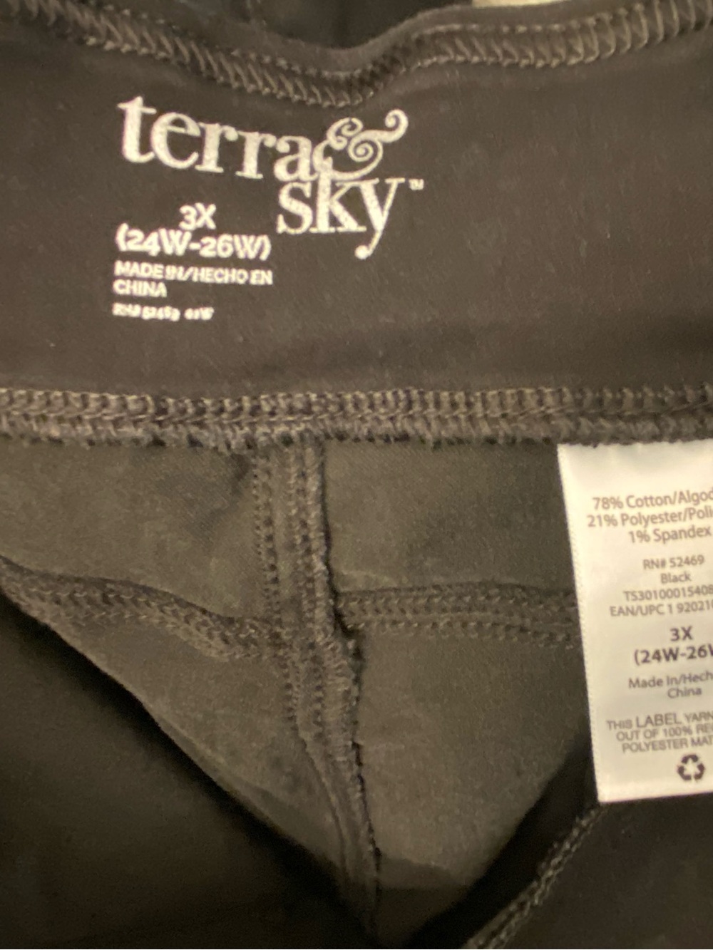 Black Terra & Sky Skinny Jeggings Sz. 3X - Picture 4 of 4